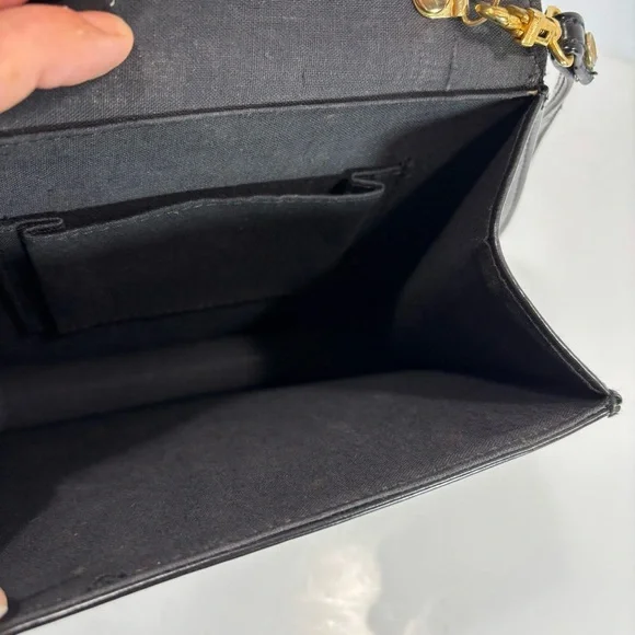 Vtg Cow Print Faux Leather Crossbody Handbag Black Long Strap Boho Western Hip - Picture 7 of 9